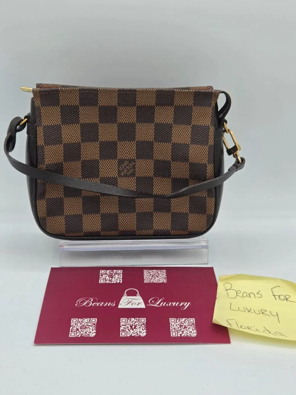 Louis Vuitton Damier Ebene Trousse Make Up Bag Pochette | Vintage | 1998